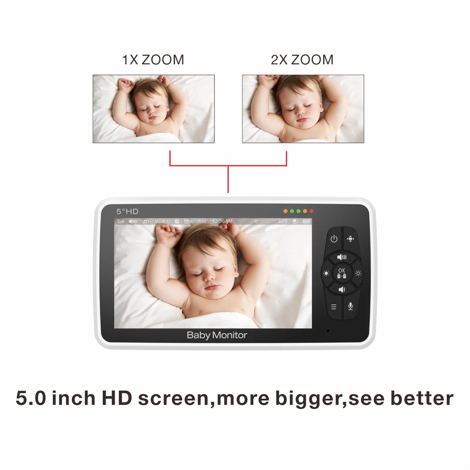 5 İnç Video Bebek Monitörü, 4X - Zoom Audio Music incelemesi ve fiyatı