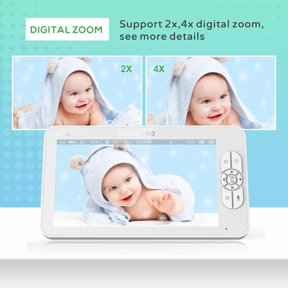 7,0 inç HD Video Bebek Monitör - Zoom Audio Music incelemesi ve fiyatı